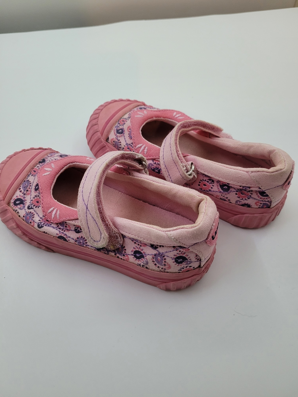 Umi Pink Floral Velcro Mary Jane Sandals